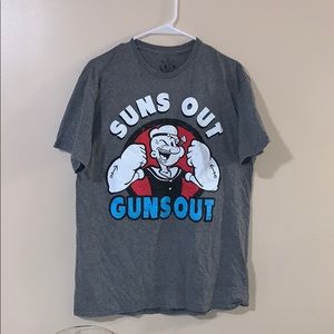 Popeye “Suns out, Guns out”. Size medium t-shirt.